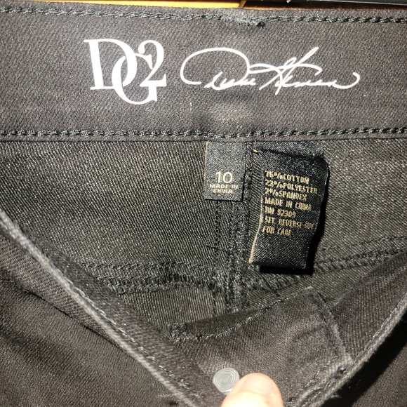 HSN Diane Gilman  Skinny BLACK JEAN DG2 Floral Embroidery Bead Fringe size 1 New - Picture 3 of 8